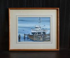 Glenn Scott Kuhnly - Watercolor Painting - Boat up for Repairs - San Diego Calif | eBay