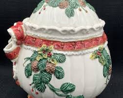 Vintage Bico Poinsettia Cookie Jar, Collectible Holiday ...