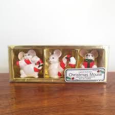 Christmas Mouse Ornaments Fitz and Floyd Set of Mice, White ...