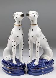 Staffordshire Style Pair of Dalmatian Dog Figurines Bookends ...