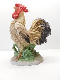 Vintage Rooster Matte Ceramic Figurine #1446 Farmhouse Decor ...