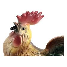 Vintage Majolica Crowing Rooster | Chairish