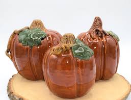 Handmade Rustic Ceramic Pumpkin Set -- in Stock and Ready to Ship - Etsy