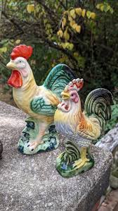 Two Proud Ceramic Vintage Roosters - Etsy
