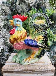 Vintage Ceramic Rooster, Unmarked - Etsy
