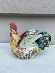 Rare Majolica Rooster Jardinière Delphin Massier, Circa 1890 ...