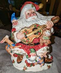 Fitz & Floyd Santa & Guitar Forest Festival Christmas Cookie ...