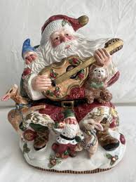 Santa Playing Guitar with Elves and Forest Friends Christmas ...
