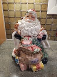 Vintage Hand Painted Ceramic Santa Cookie Jar - Etsy