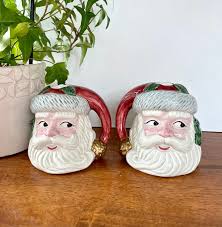 Fitz & Floyd OCI 1991 Santa Face Holiday Christmas Tapered ...