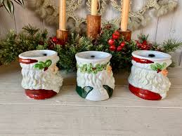 Shabby Vintage Santa Claus Mugs Collectible Saint Nick Cups ...