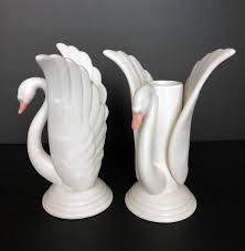 Vintage Fitz and Floyd Swan Candle Holders: Art Deco Style ...