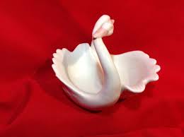 Vintage Fitz and Floyd Pair of Swans Porcelain Candy Dish | eBay