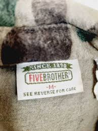 Vtg Five Brothers Flannel Camo Button Up Long Sleeve Shirt M ...