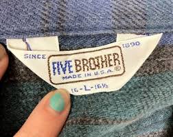 Vintage 60's Five Brother Men's Blue Gray PLAID Distressed ...