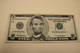 1999 Five Dollar Federal Reserve Star Note Very Fine ...