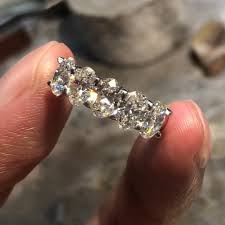 2.25 TCW Oval Cut Moissanite Five-Stones Wedding Band Ring ...