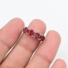 2.60 Ct Garnet Eternity Ring Prong 925 Solid Sterling Silver ...