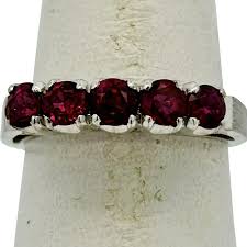 Vintage Estate Natural Ruby Band Ring 14K Gold. For Sale at ...