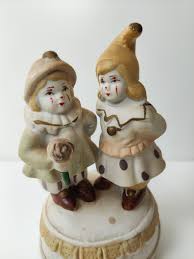 Vintage Music Box- Wind-up Musicbox Ceramic - French Pierrot ...