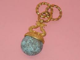 Unusual Vintage Gold Plated Fob Pendant With Little Dragons And Aged Metal | eBay