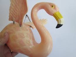 Exhart Pink Flamingo w/ Hanging Spring Loaded 9" Garden Windy Wings for Chimes | eBay