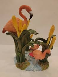 3 Flamingos Votive Resin Candle Holder, Tropical Setting, So Florida kitsch EUC | eBay