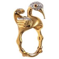 18k White Gold Pink Tourmaline And Diamond Figural Flamingo Ring For Sale at 1stDibs | boucheron flamingo ring, flamingo rings, flamingo engagement ring