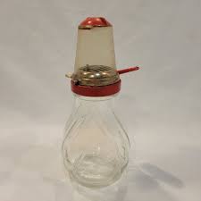 VINTAGE Nut Grater Chopper Red accents Glass Jar Plastic ...