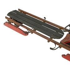 Vintage Wooden Bobsled with Steering Wheel | Grandview Mercantile