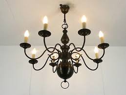 Flemish Dutch Style Chandelier 8 Arm Light Brass Farmhouse ...