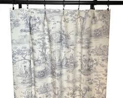 Pemberley Acres Toile Grey Linen Blend Drapery Panel - Etsy