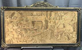 Antique Tapestry A Brasserie w/ Musicians Scene RENAISSANCE ...