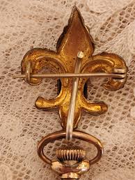 Antique Victorian Gold Filled Cobalt Blue Enamel Fleur De Lis Watch Lapel Brooch - Etsy