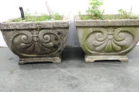 Concrete planters - three pieces - Bunting Online Auctions
