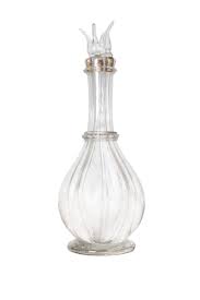 Elegant 19th-Century French Crystal Decanter with Sculptural ...