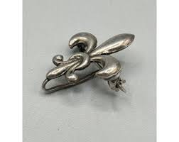 Vintage Sterling Silver Fleur De Lis Pocket Watch Holder Pin ...