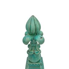 Large Fleur De-Lis Crackle Glaze Turquoise Sculpture – IDLE HOUR
