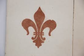 1900s Fleur De Lis Antique Set of Two Large Tiles ...
