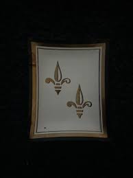 Vintage Fleur-de-lis Houze Art Glass Ashtray Trinket Tray ...