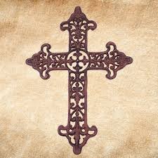Fleur de Lis Cast Iron Wall Cross - Texas Uniques Store