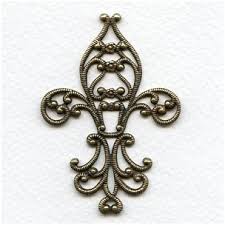 Majestic Fleur-de-lys Filigree Oxidized Brass (1 ...