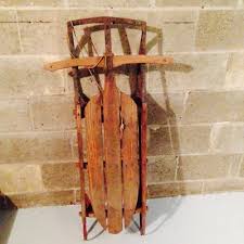 Vintage/Antique "Lightning Guide" Wooden Snow Sled | eBay