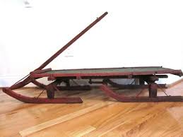 Antique 19th Century Wood Bobsled Sleigh Sled- Original Paint- Great Patina | eBay