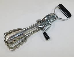 Flint Manual Hand Crank Mixer Egg Beater Vintage Stainless Steel 11.5" | eBay