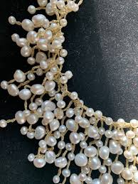 Handcrafted White Pearl Necklace: 14K Gold Clasp, 18 Inch ...