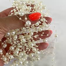 Ivory Pearl Garland on String, Pearl Chain, Garland for ...