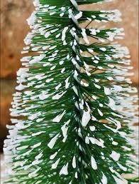 Snowy Bottle Brush 4" Green Tree Tier Tray Decor | eBay
