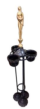 Iron Plant Stand with Faux Bronze Nude Female Statue, France ...