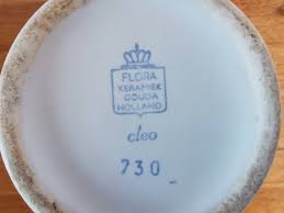 Flora Gouda Holland Ceramics, Vase With Flower Decoration. Cleo - Etsy